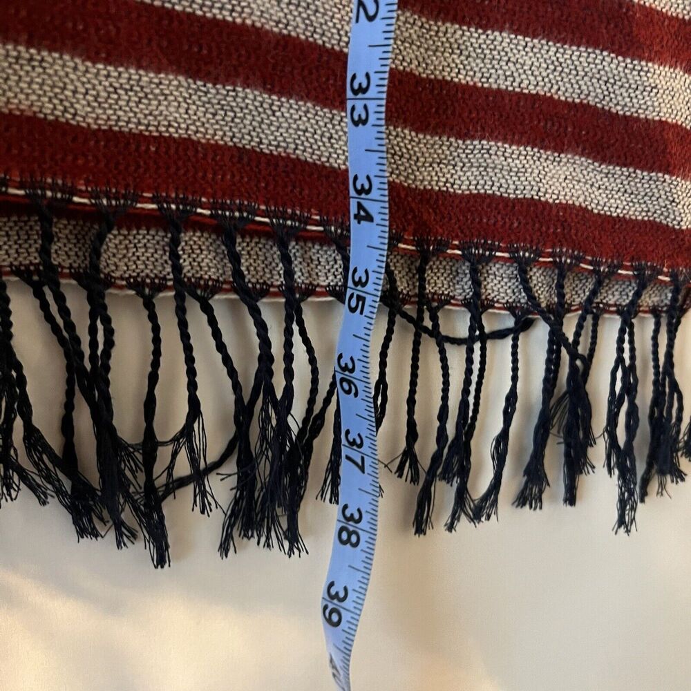 American Flag Scarf with tassels New 70" X 27" Hand wash 100% Acrylic - Picture 5 of 6